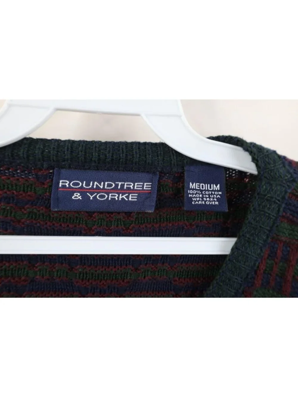 Vintage 90s Streetwear Mens Size Medium Cotton Weave Knit Crewneck Sweater USA